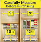 LYNK PROFESSIONAL® Élite™ Pull Out Spice Organization for Cabinets - 8-3/8 inch Wide – Spice Rack for Inside Cabinets – Wood/