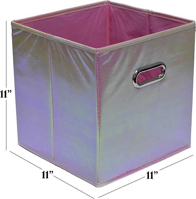 Handy Laundry 6-Pack Foldable Cube Storage Bins – Decorative Collapsible Organizer for Shelves, Closets, Underbed, Clothes, o