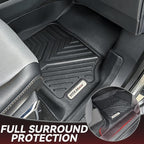 YITAMOTOR Floor Mats Compatible with 2015-2022 Chevy Colorado Crew Cab/GMC Canyon Crew Cab, Custom Fit Floor Liners, 1st & 2nd Row All Weather Protection, Black