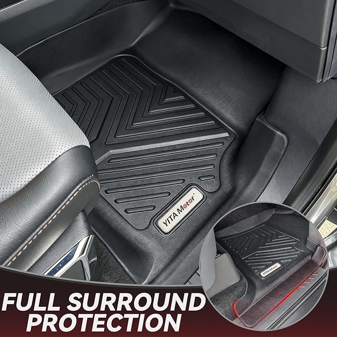 YITAMOTOR Floor Mats Compatible with 2015-2022 Chevy Colorado Crew Cab/GMC Canyon Crew Cab, Custom Fit Floor Liners, 1st & 2nd Row All Weather Protection, Black