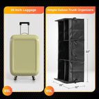 YSSOA Multi Compartments Collapsible Car Trunk Organizer, 600D Waterproof Oxford Polyester 50L Car Storage with Adjustable