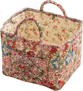 Quilted Laundry Basket with Handles - Multi-Purpose Fabric Storage Basket，Boho Fabric Storage Baskets with Handles for Car, H