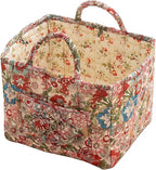 Quilted Laundry Basket with Handles - Multi-Purpose Fabric Storage Basket，Boho Fabric Storage Baskets with Handles for Car, H