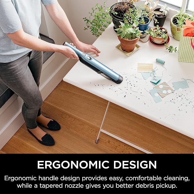 Shark WV201BLBRN WANDVAC Cordless Hand Vac, Lightweight and Portable at 1.4 lbs. with Powerful Suction, Charging Dock, One-To