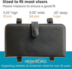 High Road Car Document Holder - Registration and Insurance Card Holder and Car Visor Organizer with 6 Clear Pockets and Pen Loop for Driving Documents, Cards and Paperwork