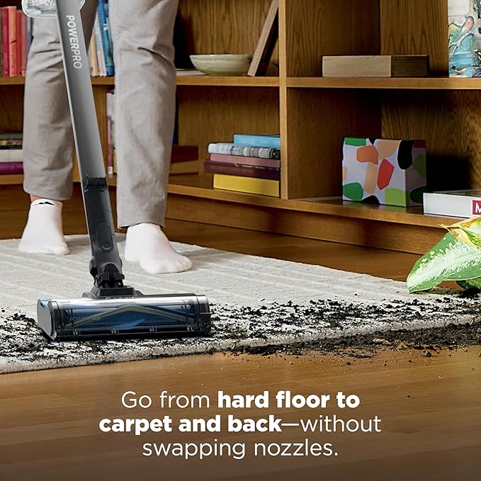 Shark PowerPro Reveal Plus Cordless Vacuum, FloorDetect & Dirt-Reveal Technology, HEPA Filter, Carpet & Hard Floor, Rechargea