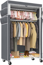 Raybee Rolling Clothes Rack with Cover Clothing Racks for Hanging Clothes Heavy Duty Portable Closet with Wheels Garment Rack