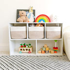 NaturalCozy Storage Cubes 9”x9”x7”Cotton Rope Woven Baskets for Organizing 3-Pack | 9 Inch Cube Storage Bin | Small Basket fo