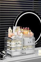 ZHIAI Stackable Storage Drawers, Acrylic Bathroom Counter Organizer Clear Makeup Organizers for Vanity, Kitchen Cabinets, Bat