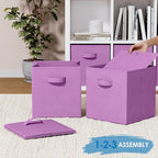 Storage Cubes Pack Of 8 - Standard Size Cube Storage Bin 10.5x10.5x11 With Dual Handles For Easy Carrying- Fabric Storage Bin
