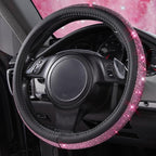 CAR PASS 11 PCS Bling Diamond Car Accessories Set for Women, Sparkly Rhinestone Steering Wheel Cover, Bling Seat Belt Cushion
