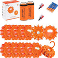 LED Road Flares roadside emergency car kit emergency road flares Kit with Magnetic Base for Vehicles & Boat | 9 Flash Modes(w