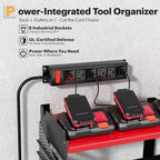 Spampur Power Tool Organizer Wall Mount with Charging Station, 15 Min Assembly & Maximum 420lbs Load by Heavy Duty Metal, 8 S