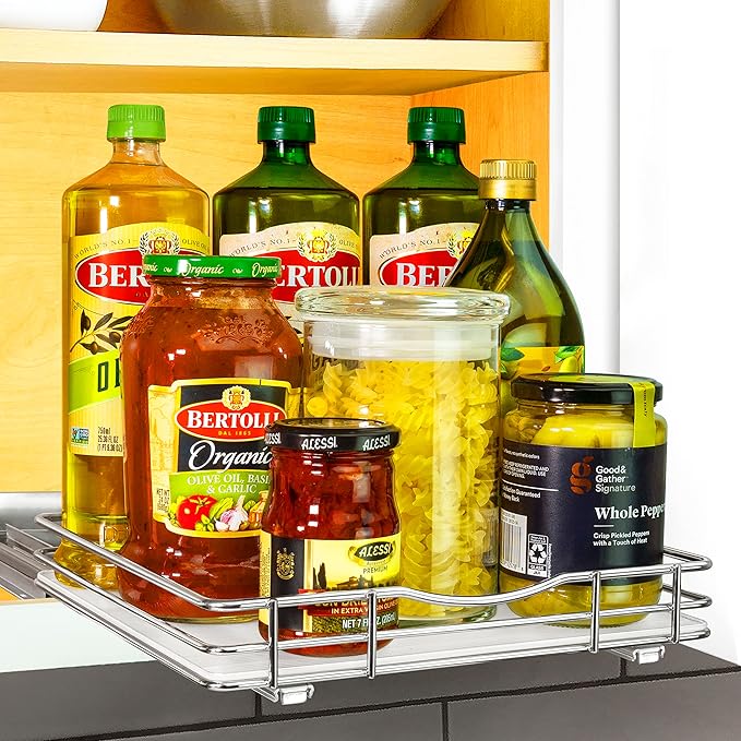LYNK PROFESSIONAL® Pull Out Spice Organization for Cabinets - 10-3/8 inch Wide – Spice Rack for Inside Cabinets, Slide Out Sp