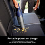 Shark Cyclone PET Handheld Vacuum with 8" Crevice Tool, HyperVelocity Suction, Navy Blue/Grey, CH701
