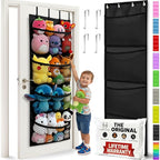 Honeyera The Original Stuffed Animal Storage (Patented) - Over Door Organizer for Stuffies, Toy Plush/Hammock Baby Hanging St