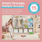 CUBEDIY Baby Closet Organizer for Nursery: Durable Baby Wardrobe for Closet - Customizable Baby Dresser Amoire Shelves - Wate
