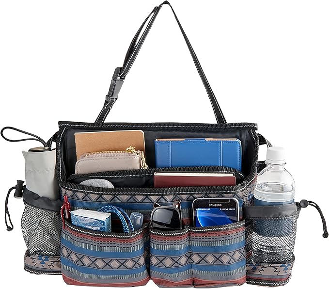 High Road SwingAway Front Seat Car Organizer for Daily Driving Essentials with Side Bottle and Cup Holders