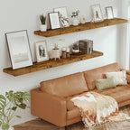 Vivelove 12 Inch Deep Floating Shelves 72 inch Long, 72 x 12 Wide Wall Shelves with Invisible Brackets, for Bedroom Bathroom 