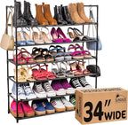 Sundaze Shoe Rack - 6 Tier Shoe Rack for Front Door Entrance, Sturdy Tall Shoe Organizer for Closet, Bedroom, Entryway, Garag