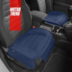 Motor Trend Seat Covers for Cars Trucks SUV, Faux Leather 2-Pack Blue Padded Car Seat Covers with Storage Pockets, Premium In