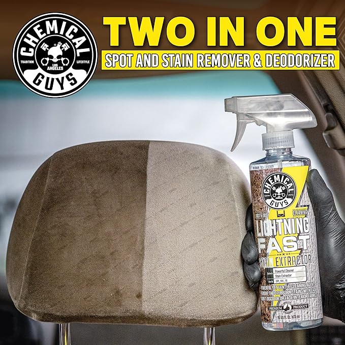 Chemical Guys SPI_191_16B Carpet & Upholstery Stain & Spot Remover Bundle - (1) 16 fl oz Lightning Fast Stain Extractor & (1)