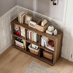 ChooChoo 6 Cube Storage Organizer, Wooden Bookcase with Storage, Cube Storage Bookshelf for Bedroom and Home Office, Brown Wa