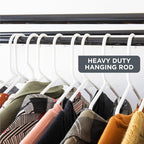 HOLDN’ STORAGE Portable Wardrobe Closet - 65 lb Large Capacity, Internal Heavy Duty Metal Rod, Zipper & Clear Window, Durable