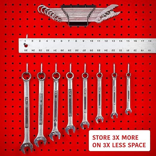 Pegboard Screwdriver and Wrench Holder Set Peg Board Accessories, Organize Wrenches and Screwdrivers on Pegs. Heavy Duty Blac