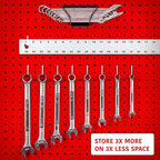 Pegboard Screwdriver and Wrench Holder Set Peg Board Accessories, Organize Wrenches and Screwdrivers on Pegs. Heavy Duty Blac