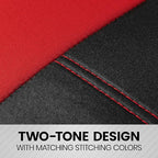 BDK carXS Forza Red Car Seat Covers Full Set, Two-Tone Front Seat Covers with Matching Back Seat Cover for Cars, PolyCloth Pr