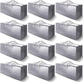 VELVETSURE 12 Pack Heavy Duty Extra Large Moving Bags W/Backpack Straps - Strong Handles & Zippers, Storage Totes For Space S