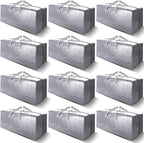 VELVETSURE 12 Pack Heavy Duty Extra Large Moving Bags W/Backpack Straps - Strong Handles & Zippers, Storage Totes For Space S