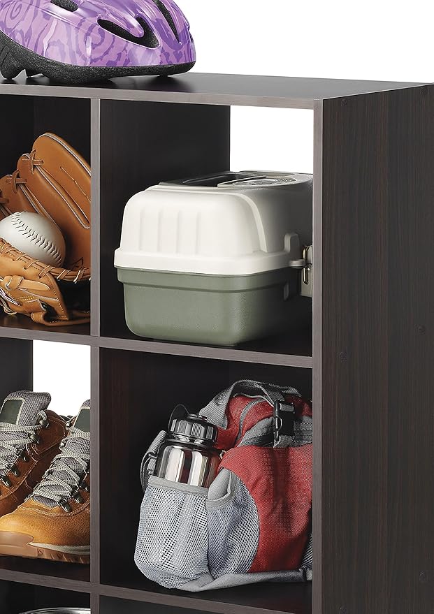 Whitmor 12 Cube Storage Organizer, 4 Tier Stackable Mdf Wood Bookcase, Open Storage Display Bookshelf, Storage Cabinet for Li