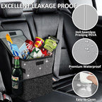 Cute Mini Car Trash Bag with Lid, Glitter Garbage Can Bin Hanging for Back/Front Seat/Console, Waterproof, Leakproof, 2.5 Gallon, Black Bling Sparkly