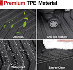 Floor Mats for 2016-2022 Honda Pilot 8 Passengers (No Elite Models), Cargo Mat with Backrest Mat All Weather Protection TPE Car Liner for Honda Pilot Door Sill Guards Accessories
