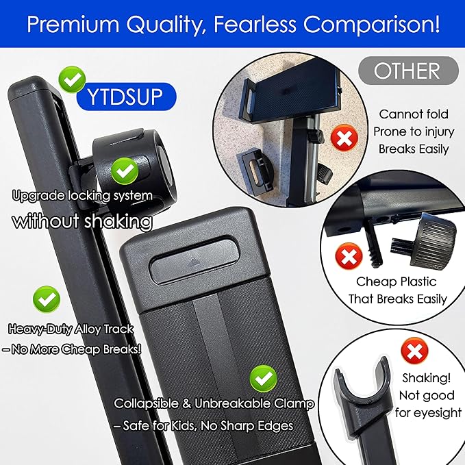 2026 Tablet Holder for Car Headrest 2 Pack [3 in 1 Sturdy Upgrade Extension Arm] 360° Rotating Adjustable for iPad/Phone Headrest Mount, for Most Tablets/Phones, Fit Larger Tablet - Black