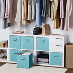 Storage Cubes Pack Of 8 - Standard Size Cube Storage Bin 10.5x10.5x11 With Dual Handles For Easy Carrying- Fabric Storage Bin