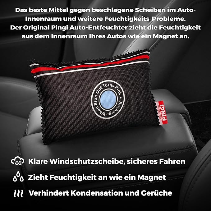 Pingi Dehumidifier Car and Home - Absorbs Moisture Condensation Damp Keeping Windscreens Clear - 100% Leakproof & Reusable