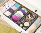 Whitmor 6283-9871 Set of 4-Crosshatch Gray Drawer Organizer (Pack of 2)
