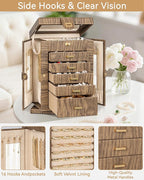 AKOZLIN 360° Rotating Jewelry Box 6-Tier Organizer Functional Jewelry Storage Case for Women Girls Ring Necklace Earring Brac