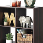Whitmor 6 Cube Storage Organizer, 3 Tier Stackable Mdf Wood Bookcase, Open Storage Display Bookshelf, Storage Cabinet for Liv
