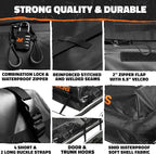 Mockins 35 Cu Ft Black Rooftop Cargo Carrier Bag | 60"x42"x24" Roof Bag Cargo Carrier for Top of Vehicle | Vehicle Soft-Shell Carriers for Car Roof Storage w/Accessories | Use with or w/o Roof Rack