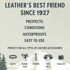 Snowshoe Belt Balm, Made in USA Since 1927 - Protect, Condition, Restore & Waterproof - Leather Conditioner for Belts, Wallet