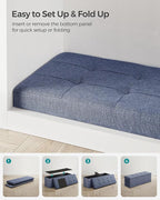 SONGMICS MAZIE Collection - 43 Inches Folding Storage Ottoman Bench, Ottoman Foot Rest, End of Bed Bench, Storage Chest, Load