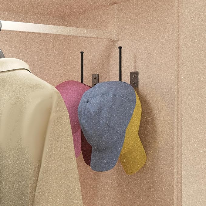 4 Pack Hat Racks for Baseball Caps, Stainless Steel Hat Organizer for Baseball Cap, Hat Holder Storage Organizer, H at Hanger