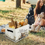 Rustic Tiger Storage Bins & Boxes with Handles, Farmhouse Tiger Foldable Basket for Organizing, Live Like Someone Left the Ga