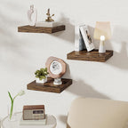 Fun Memories 12 Inch Square Floating Shelves 3 Pack - Wall Shelves with Invisible Brackets, Small Floating Shelves for Wall, 