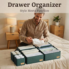 Clothes Organizer, Transform Your Drawers in Seconds - Cream Set of 6 Foldable Storage Boxes with Zipper, Durable 600D Fabric