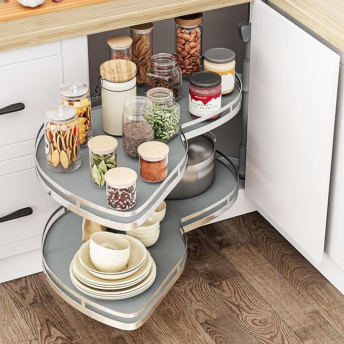 YITAHOME Blind Corner Cabinet Pull Out Organizer, Left Swing Soft-Close Swing-Out Cabinet Organizer with Adjustable Height, 2